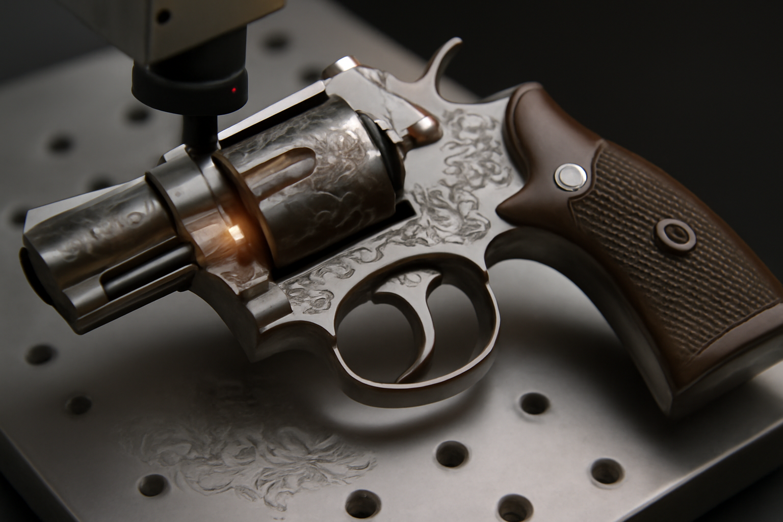 An image of laser engraved gun