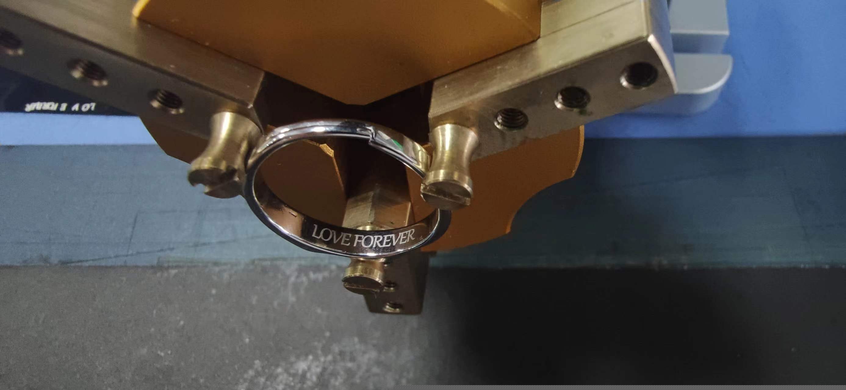 An image of laser engraving wedding ring