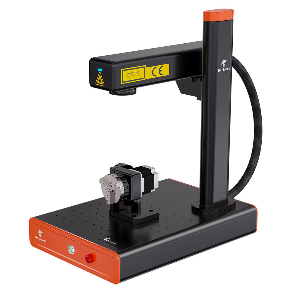 EM-Smart Basic 1/1R - 20W Fiber Laser Engraver with Rotary