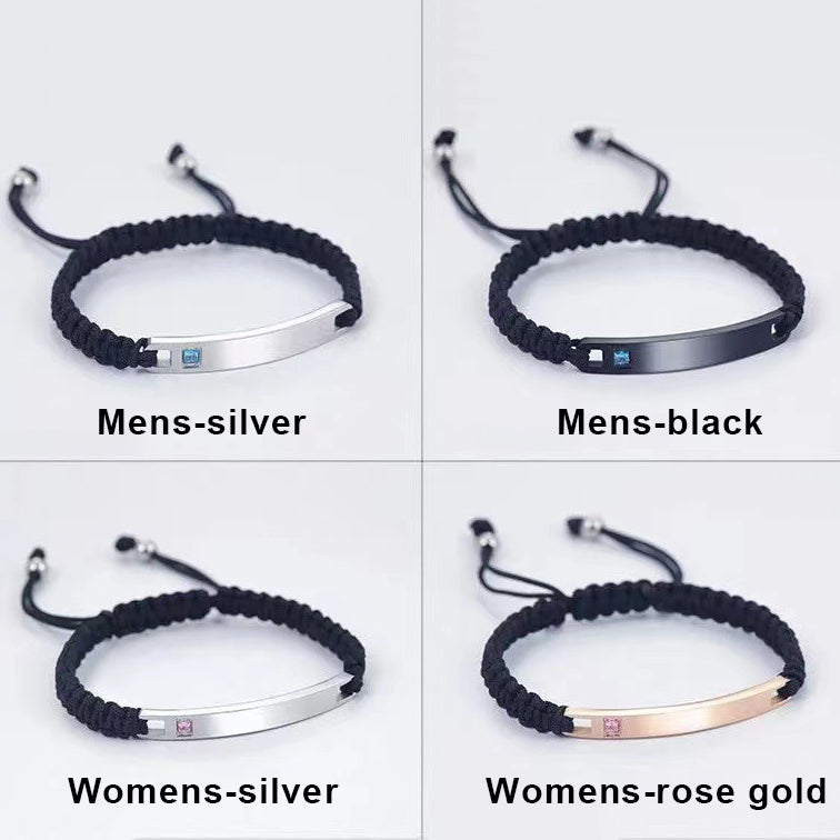 5Pcs Engraving Customized Bracelet for Men Women